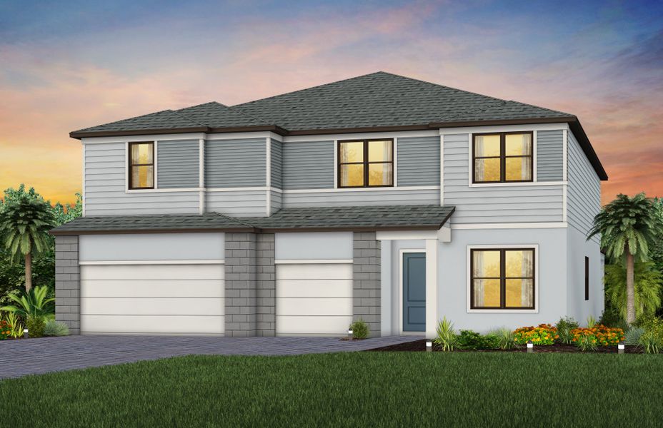Representative exterior photo of a completed home built from the Upton by Pulte Homes in Reagan Landing, Bradenton, FL (Image 1).