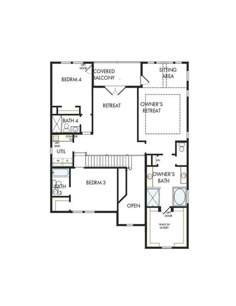 2D floor plan layout of this home in Settingdown Farms, Cumming, GA (Image 3).