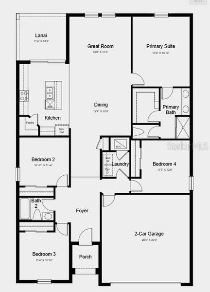 2D floor plan layout of this home in Brookland Park, Auburndale, FL (Image 2). 2D floor plan layout of this home in Brookland Park, Auburndale, FL (Image 2).