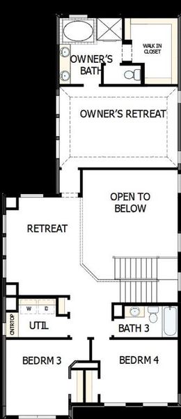 2D floor plan layout of this home in Mantua Point Gardens, Van Alstyne, TX (Image 3).