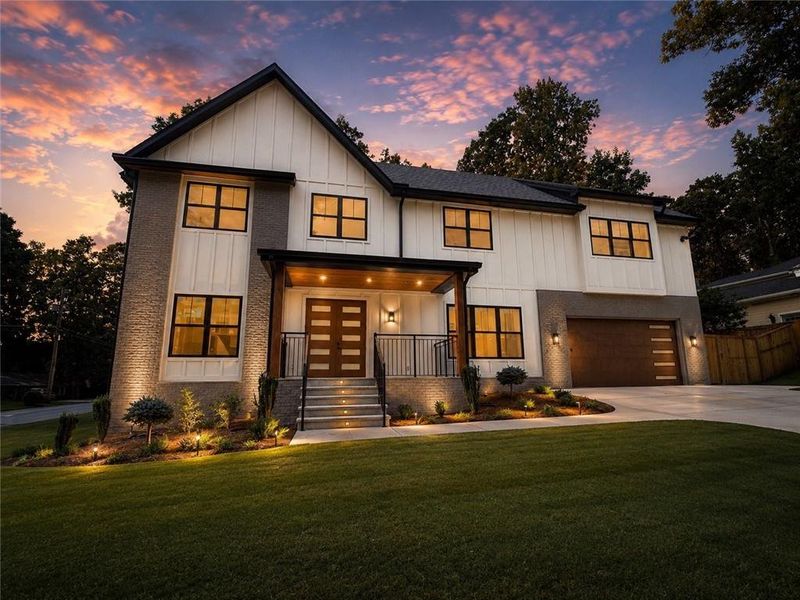 Front exterior of a new home in , Dunwoody, GA, highlighting curb appeal (Image 2). Front exterior of a new home in , Dunwoody, GA, highlighting curb appeal (Image 2).