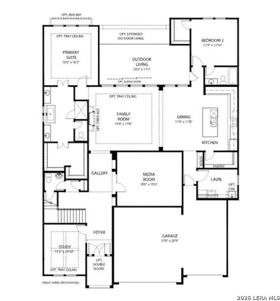 2D floor plan layout of this home in Esperanza - 70', Boerne, TX (Image 2). 2D floor plan layout of this home in Esperanza - 70', Boerne, TX (Image 2).