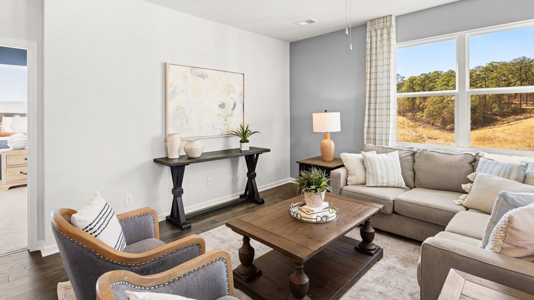 Representative furnished interior of a home built from the Belfort by D.R. Horton in The Abbey at Trolley Run Station, Aiken (Image 13). Representative furnished interior of a home built from the Belfort by D.R. Horton in The Abbey at Trolley Run Station, Aiken (Image 13).