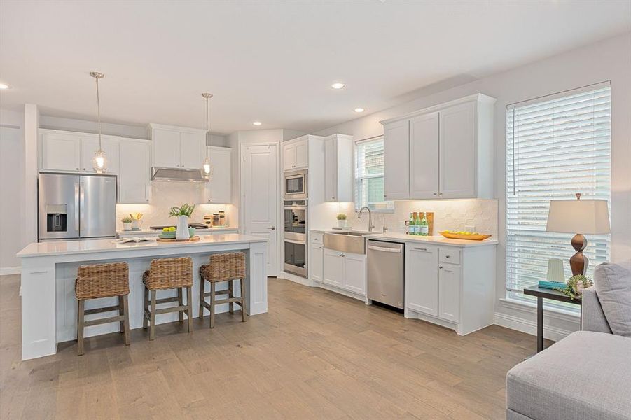 View of kitchen from the living area