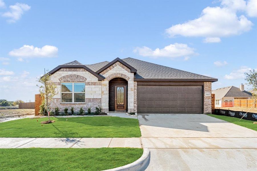Front exterior of a new home in Georgetown at Kings Fort 50s, Kaufman, TX, highlighting curb appeal (Image 2).