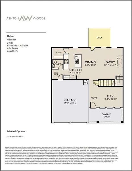 2D floor plan layout of this home in The Pointe at Heron Bay, Locust Grove, GA (Image 4).