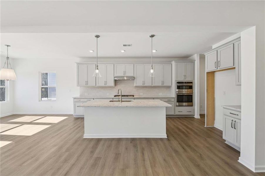 Furnished interior view inside a new home in Arbors at Richland Creek, Buford (Image 7). Furnished interior view inside a new home in Arbors at Richland Creek, Buford (Image 7).