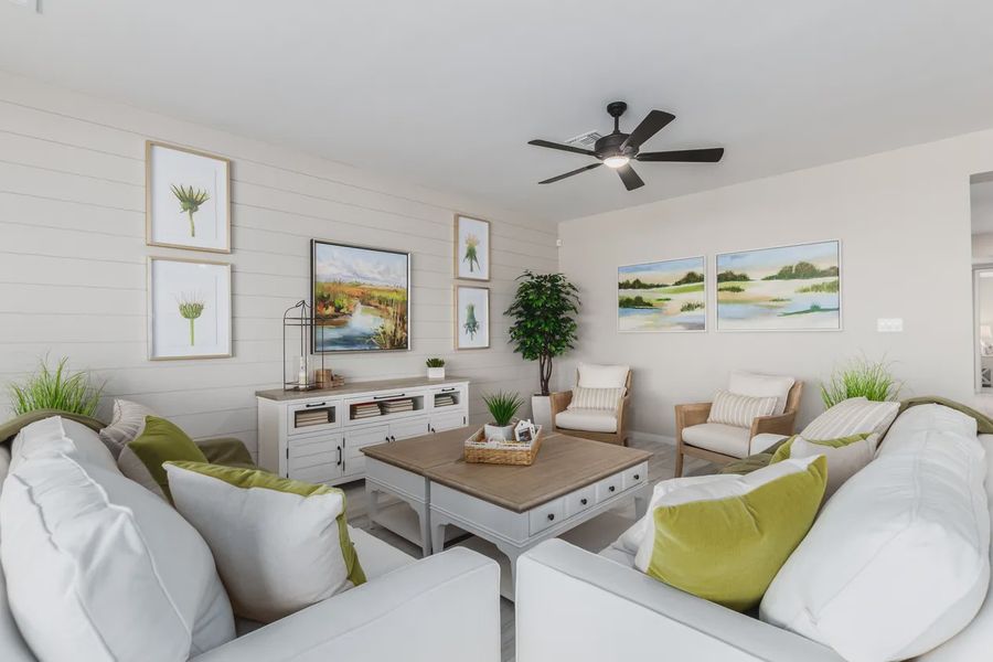 Representative furnished interior of a home built from the 2326 by Elliott Homes in Acacia at Santana, Yuma (Image 9).