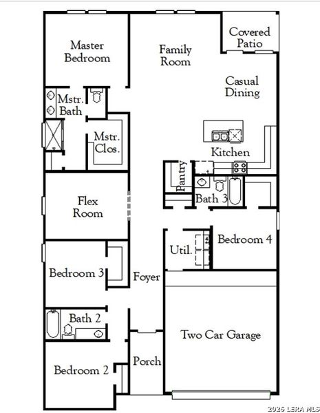 2D floor plan layout of this home in Summerlin, San Antonio, TX (Image 5).