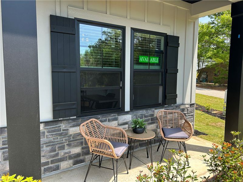 Exterior details and patio area of a home in Edwards Ridge, Central (Image 3).
