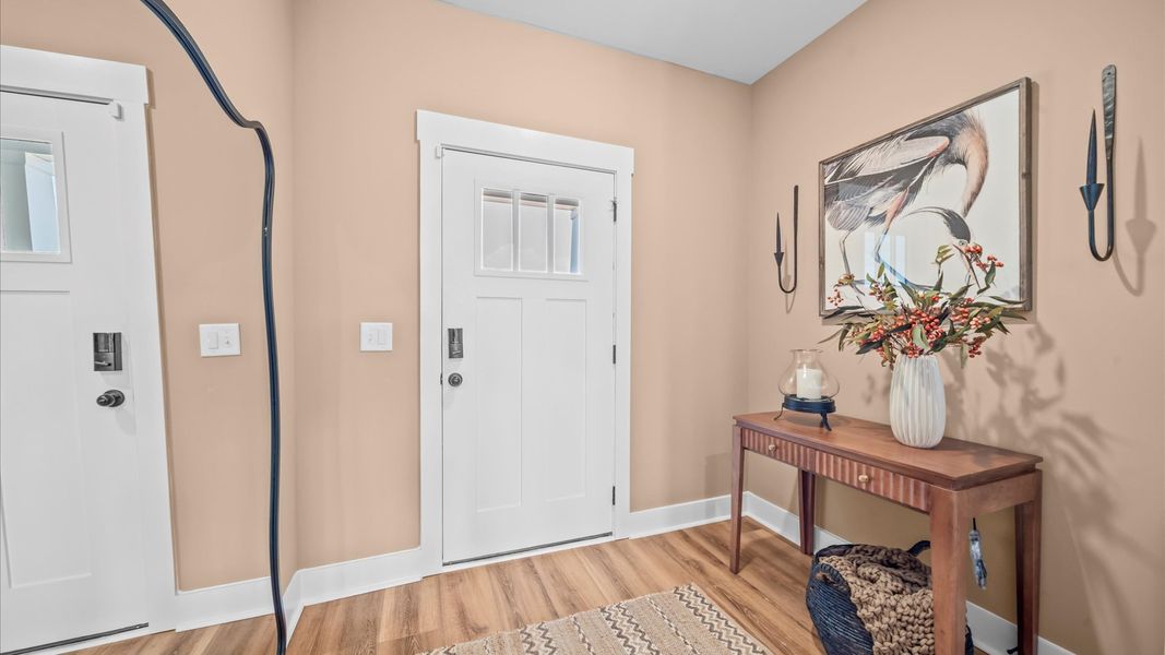 Representative furnished interior of a home built from the Corner Litchfield by DRB Homes in Gresham Station, Simpsonville (Image 3).
