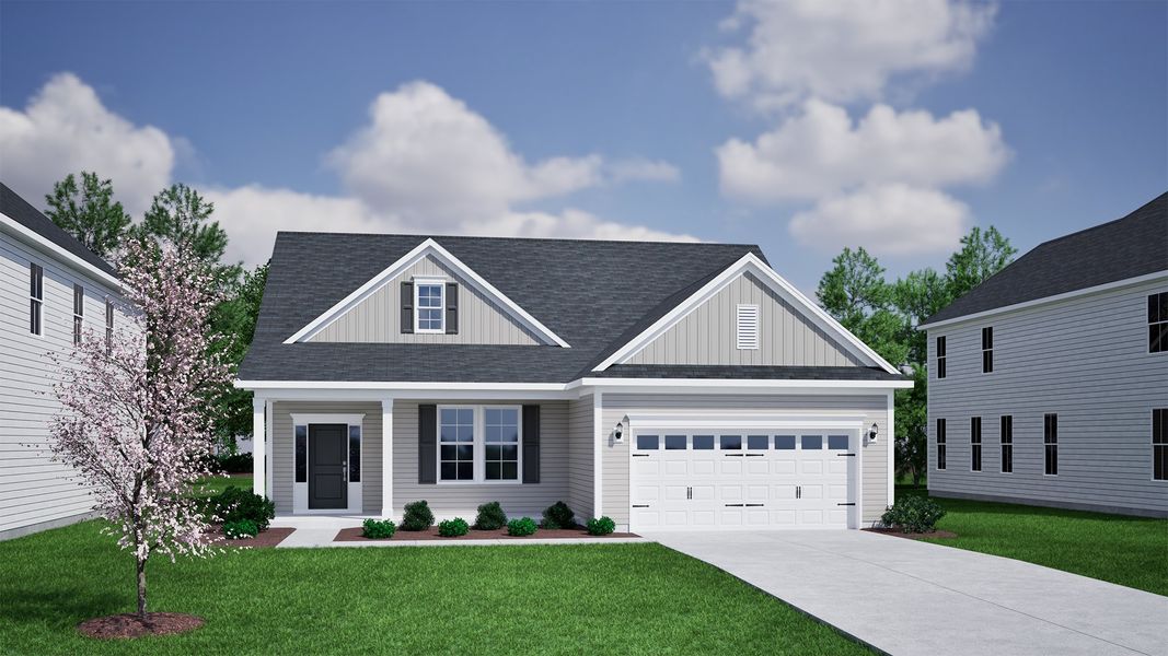Representative exterior photo of a completed home built from the Cumberland - Vanguard Collection by Mungo Homes in Porter Ridge, Elgin, SC (Image 12).