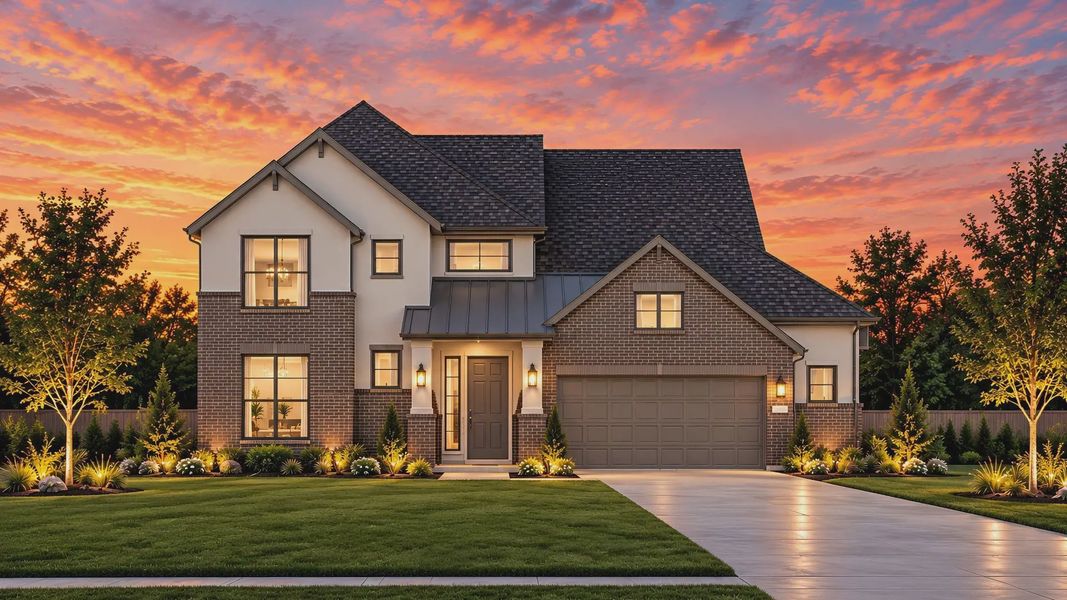 Representative exterior photo of a completed home built from the Rivers by Chesmar Homes in Crescent Bluff, Georgetown, TX (Image 19).