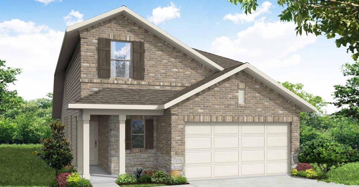 Representative exterior photo of a completed home built from the Willow by Impression Homes in ValleyBrooke, Mesquite, TX (Image 8).