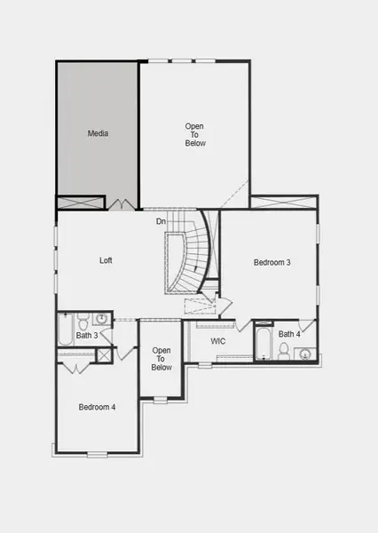 Additional Highlights Include: Gourmet kitchen, study in place of flex, walk-in shower at primary bath, door at primary closet to laundry, media room, covered patio, and standard railing in place of half wall.