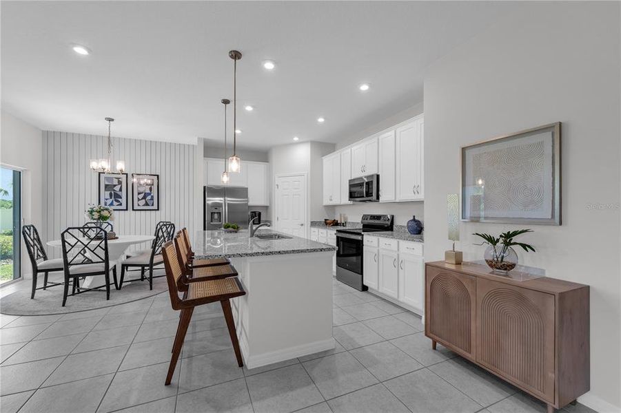 Furnished interior view inside a new home in Covered Bridge at Liberty Bluff, Haines City (Image 20). Furnished interior view inside a new home in Covered Bridge at Liberty Bluff, Haines City (Image 20).