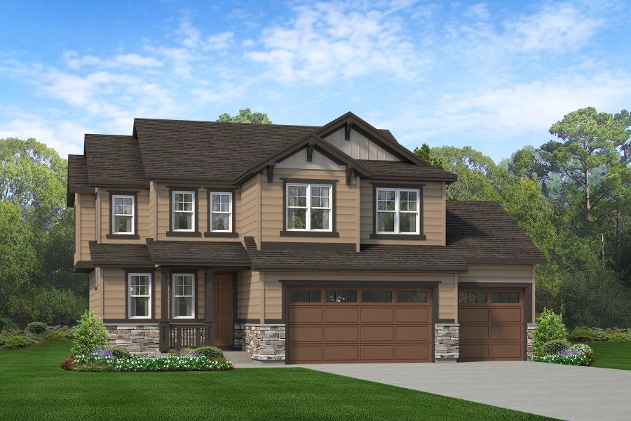 Representative exterior photo of a completed home built from the Keystone II by Risewell Homes in Cherry Meadows, Brighton, CO (Image 3). Representative exterior photo of a completed home built from the Keystone II by Risewell Homes in Cherry Meadows, Brighton, CO (Image 3).