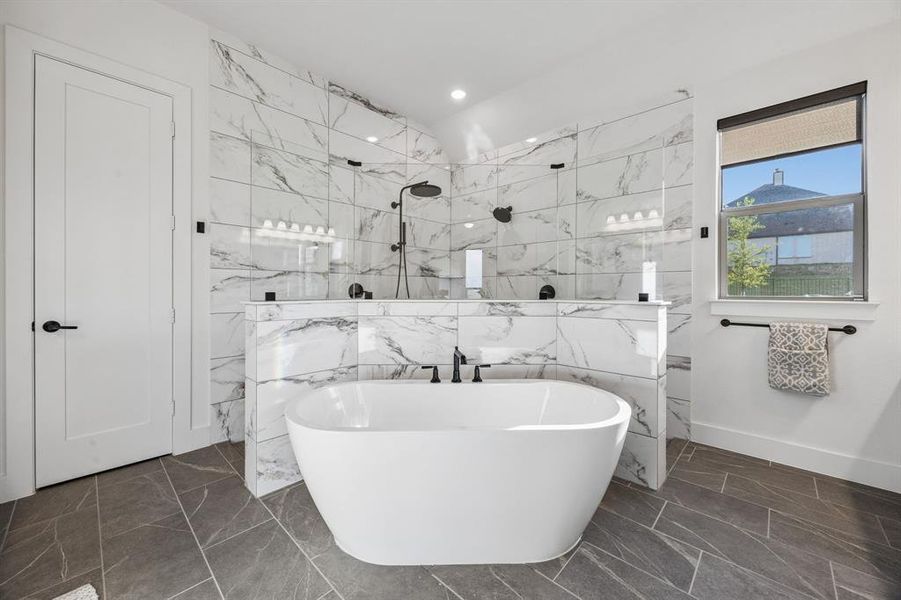 The bathroom of your dreams. Dual vanities, HUGE shower, soaking tub, separate water closet....what more could you ask for?