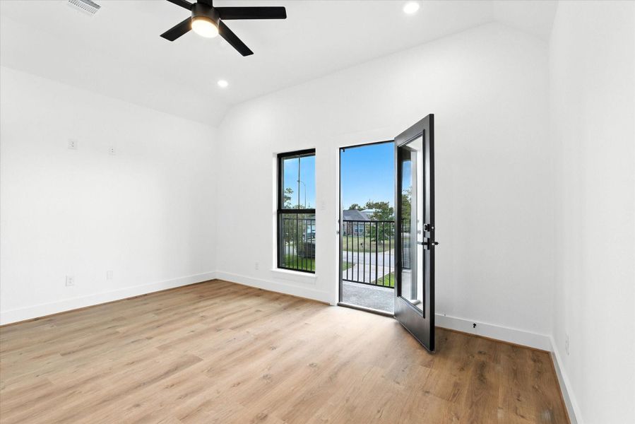 Head upstairs to the primary bedroom, where you’ll be welcomed by a private balcony—the perfect spot to enjoy your morning coffee or evening glass of wine.