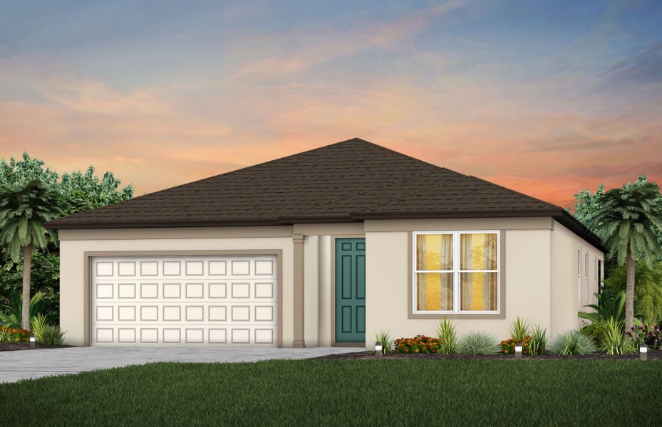 Representative exterior photo of a completed home built from the Coral by Pulte Homes in Riverwood, Zephyrhills, FL (Image 20).