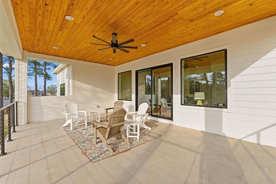 Exterior details and patio area of a home in , Willis (Image 24).