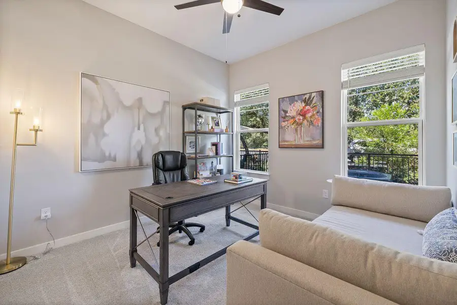 The secondary bedroom is on the first floor, and the owner is using it for a work -from-home office The secondary bedroom is on the first floor, and the owner is using it for a work -from-home office