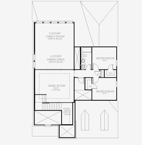 2D floor plan layout for the 2595W by Perry Homes in Bridgeland Central 50', Cypress, TX (Image 4). 2D floor plan layout for the 2595W by Perry Homes in Bridgeland Central 50', Cypress, TX (Image 4).