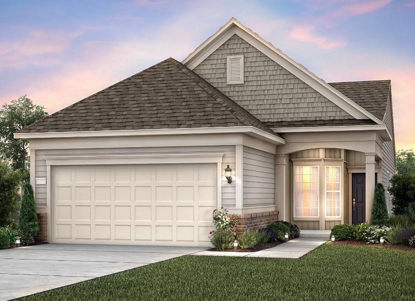 Front exterior of a new home in Del Webb Chateau Elan, Hoschton, GA, highlighting curb appeal (Image 11).