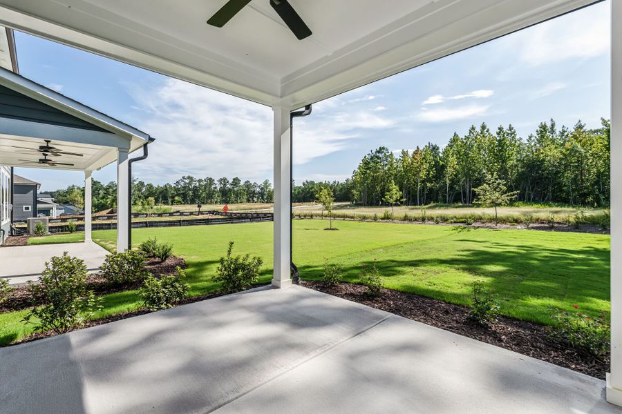 Exterior details and patio area of a home in Serenity - The Village Collection, Fuquay Varina (Image 3). Exterior details and patio area of a home in Serenity - The Village Collection, Fuquay Varina (Image 3).