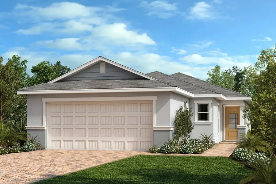 Front exterior of a new home in The Sanctuary I, Clermont, FL, highlighting curb appeal (Image 1). Front exterior of a new home in The Sanctuary I, Clermont, FL, highlighting curb appeal (Image 1).