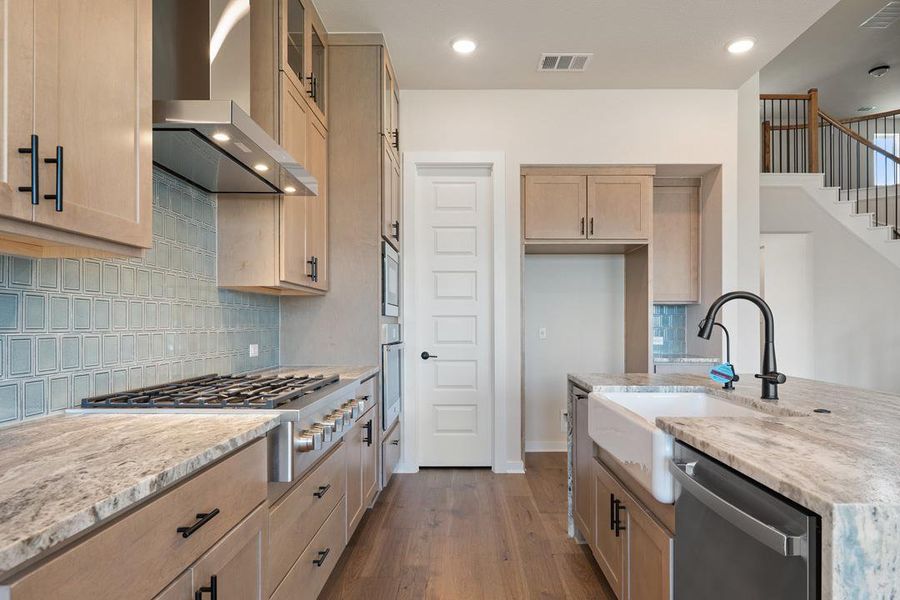 Furnished interior view inside a new home in Park Collection at Heritage, Dripping Springs (Image 3). Furnished interior view inside a new home in Park Collection at Heritage, Dripping Springs (Image 3).