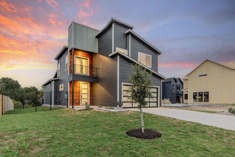 Front exterior of a new home in , Austin, TX, highlighting curb appeal (Image 24).