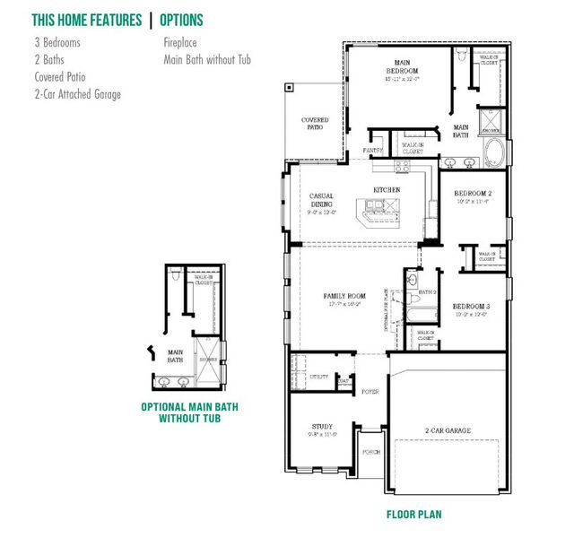 2D floor plan layout of this home in Beacon Point, Texas City, TX (Image 4).
