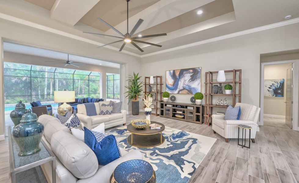 Furnished interior view inside a new home in The Reserve at Plantation Bay, Bunnell (Image 8). Furnished interior view inside a new home in The Reserve at Plantation Bay, Bunnell (Image 8).