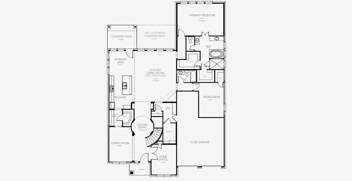 2D floor plan layout for the 3593W by Perry Homes in Sienna 60', Missouri City, TX (Image 4). 2D floor plan layout for the 3593W by Perry Homes in Sienna 60', Missouri City, TX (Image 4).