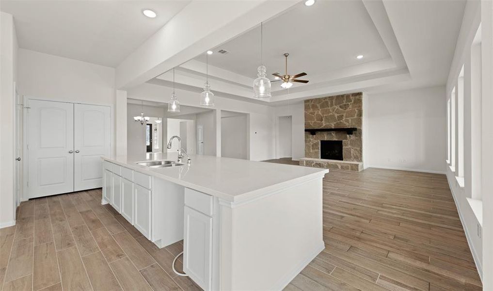 Kitchen overlooks great room (*Photo not of actual home and used for illustration purposes only.)