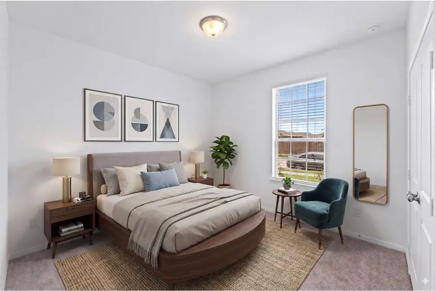 virtual staged secondary bedroom