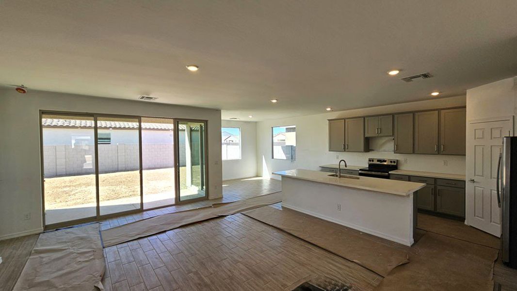 Great room, kitchen and dining nook