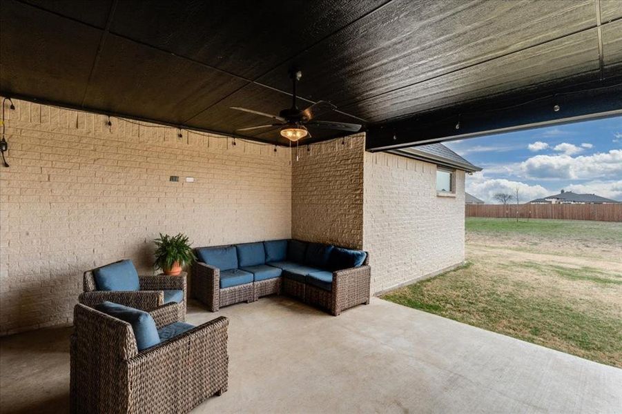 Exterior details and patio area of a home in , Godley (Image 23).