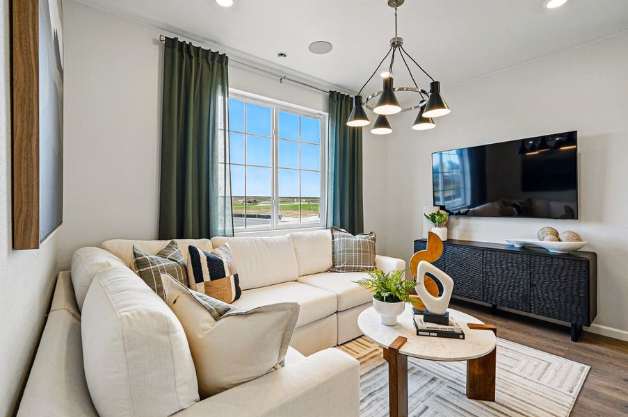 Furnished interior view inside a new home in Parterre, Thornton (Image 2). Furnished interior view inside a new home in Parterre, Thornton (Image 2).