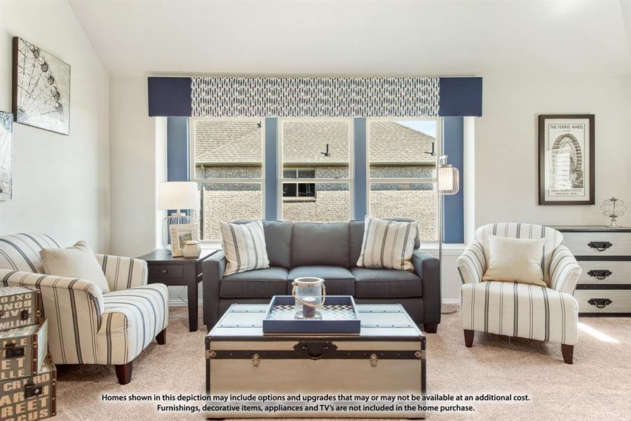 Furnished interior view inside a new home in Abe's Landing, Granbury (Image 7). Furnished interior view inside a new home in Abe's Landing, Granbury (Image 7).