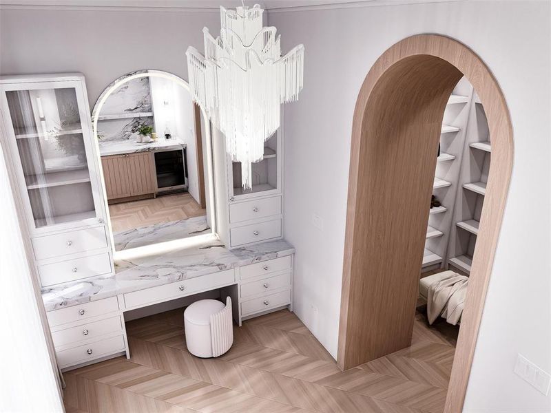 Furnished interior view inside a new home in , Dallas (Image 24).
