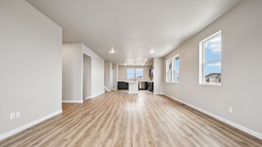 Furnished interior view inside a new home in Windler Townhomes, Aurora (Image 11). Furnished interior view inside a new home in Windler Townhomes, Aurora (Image 11).
