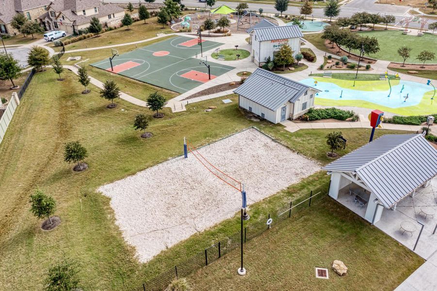 Aerial view of residential area