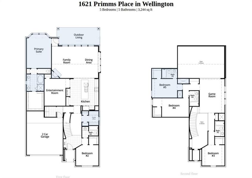 2D floor plan layout of this home in Wellington, Haslet, TX (Image 3).