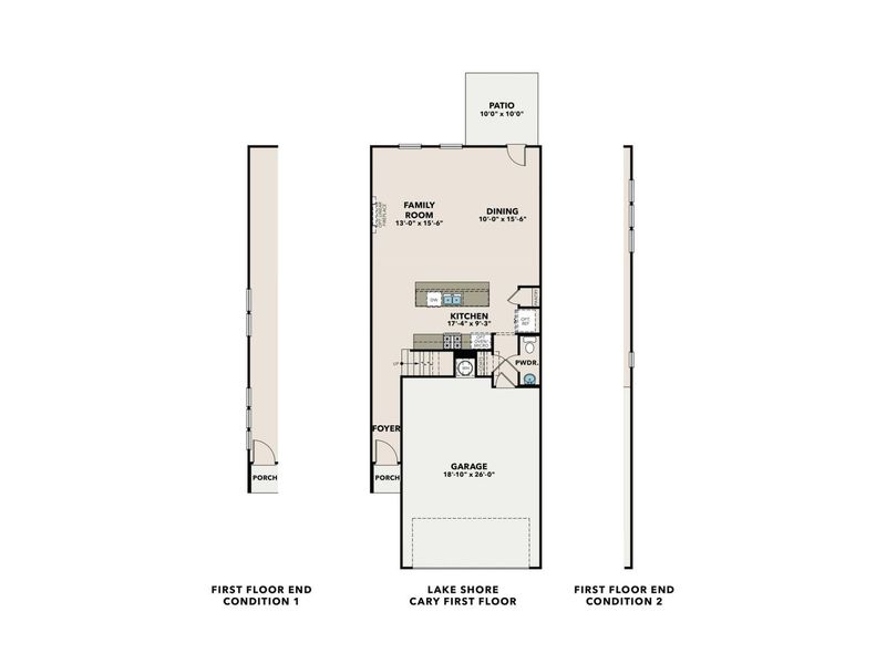 2D floor plan layout for the Cary A by Davidson Homes LLC in Lake Shore, Winder, GA (Image 3).