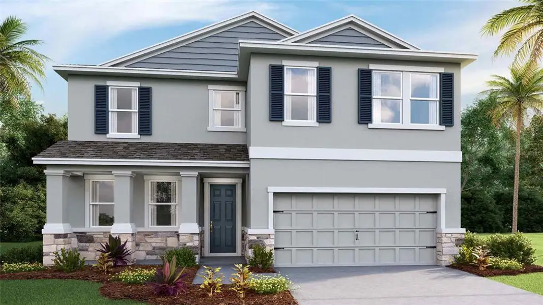 Front exterior of a new home in , Plant City, FL, highlighting curb appeal (Image 1). Front exterior of a new home in , Plant City, FL, highlighting curb appeal (Image 1).