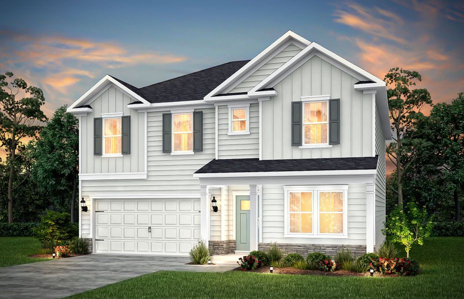 Representative exterior photo of a completed home built from the Hampton by Pulte Homes in Indigo Park, Easley, SC (Image 21).