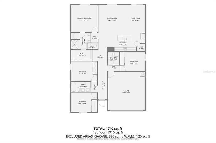 2D floor plan layout of this home in Salt Meadows - Classic Series, Parrish, FL (Image 7). 2D floor plan layout of this home in Salt Meadows - Classic Series, Parrish, FL (Image 7).