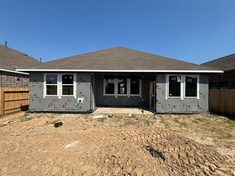 Construction progress - backyard with covered patio